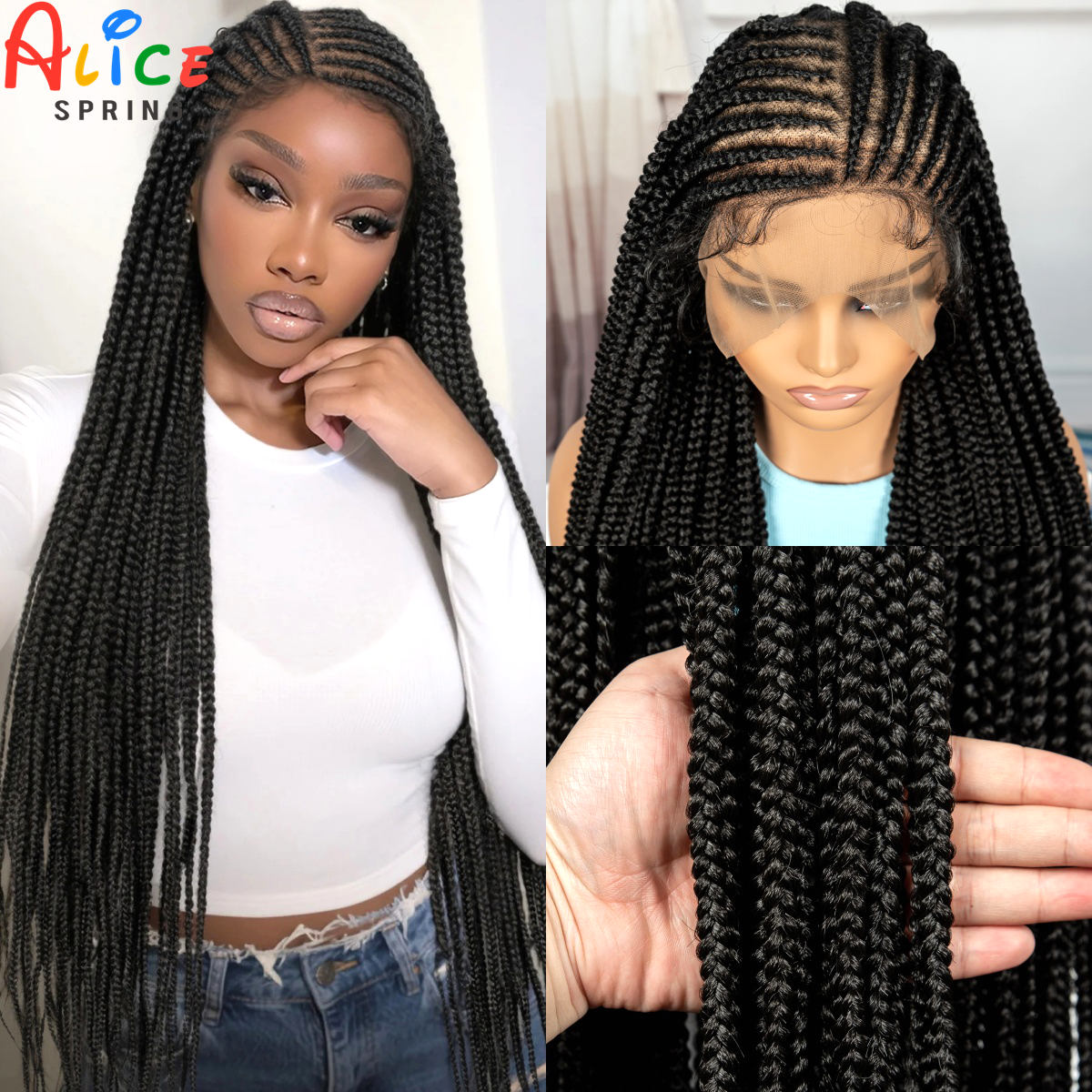 Braiding Hair Kanekalon - 36inch Full Lace Synthetic Cornrow Braided