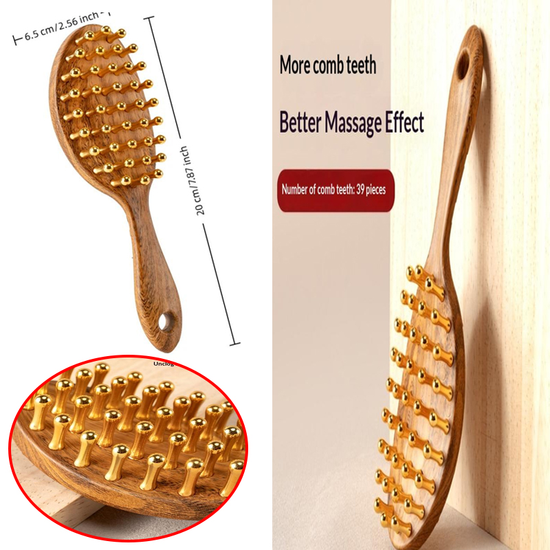 Detangling Wide Comb - 1PCS Head Copper Tooth Massage Comb