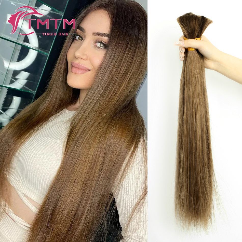 Crochet Braiding Hair - 12# Golden Brown Color Straight Bulk