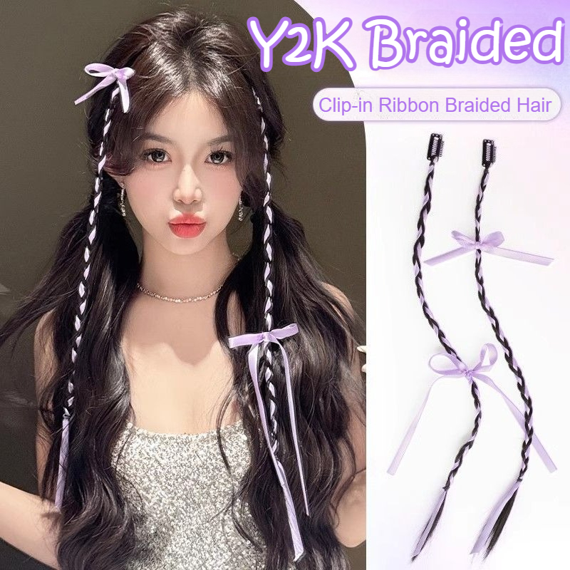 Crochet Braiding Hair - 2/4PCS Ribbon Bow Boxing Braid for