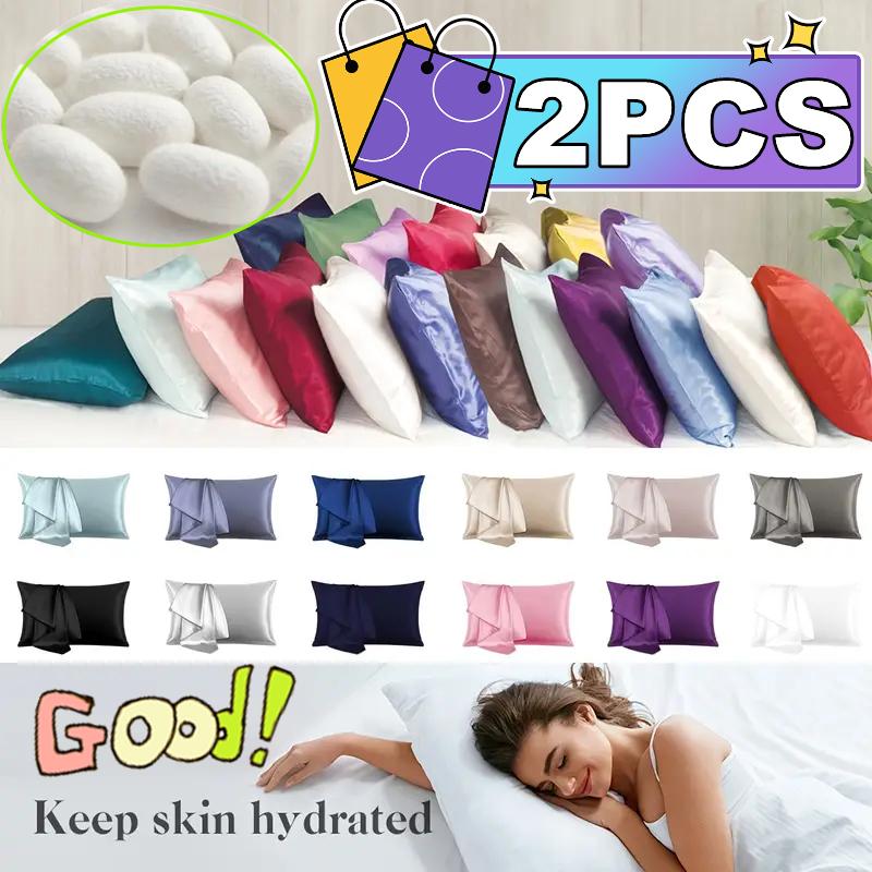 Satin Pillowcase Silk - New 2pcs Nordic Pure Emulation Silk