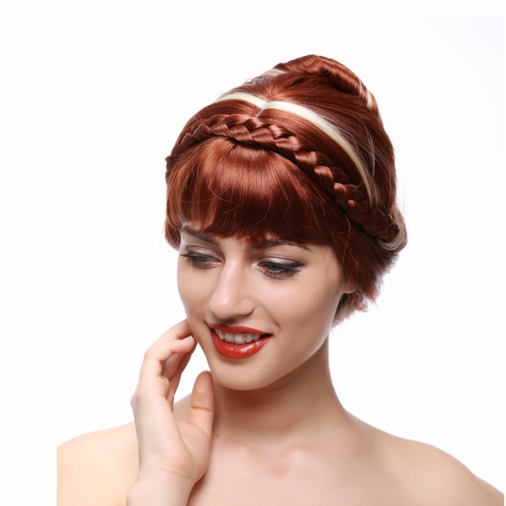 Anna Wig For Adult Red Brown B - Braiding Hair Kanekalon recension och pris