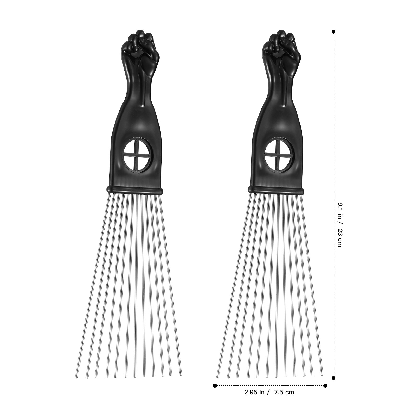 Metal Styling Pick Comb 2pcs F - Detangling Wide Comb recension och pris