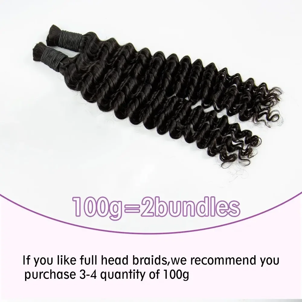 100% Human Bulk Hair Bundles f - Crochet Braiding Hair recension och pris