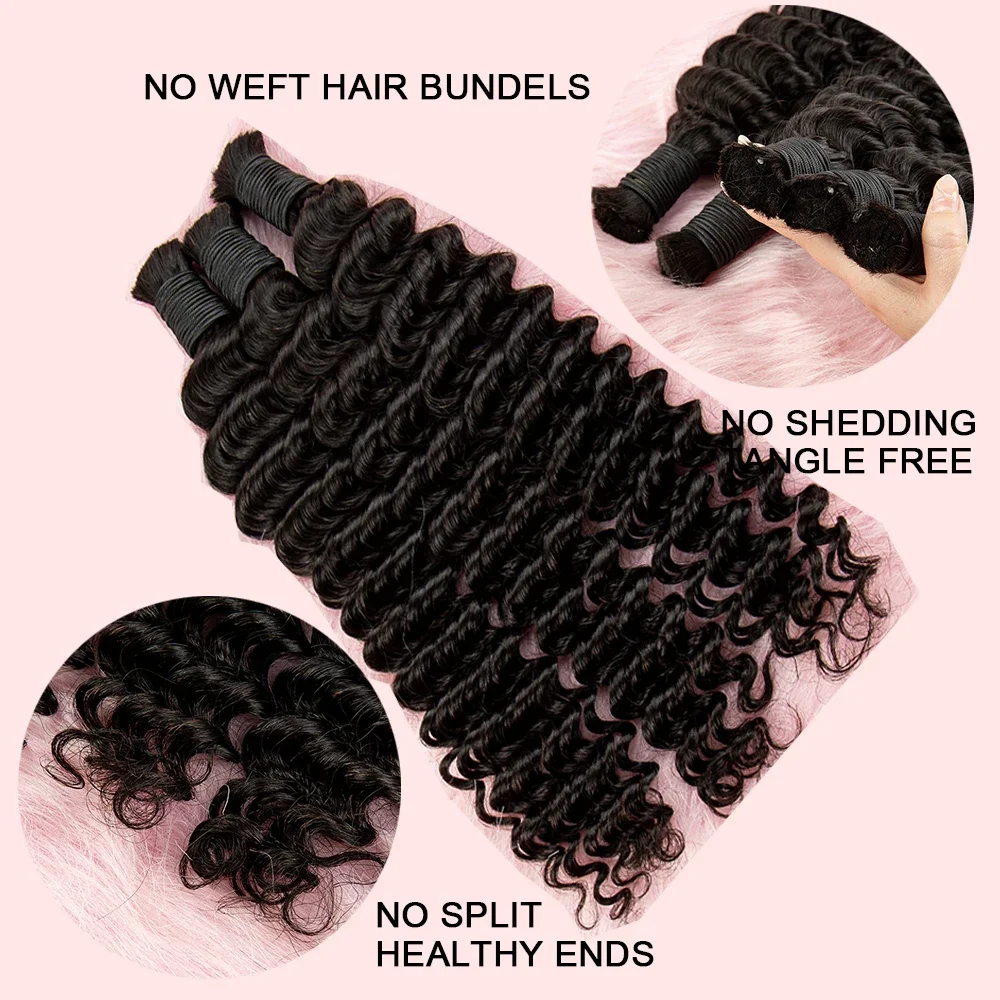 100% Human Bulk Hair Bundles f - Crochet Braiding Hair recension och pris