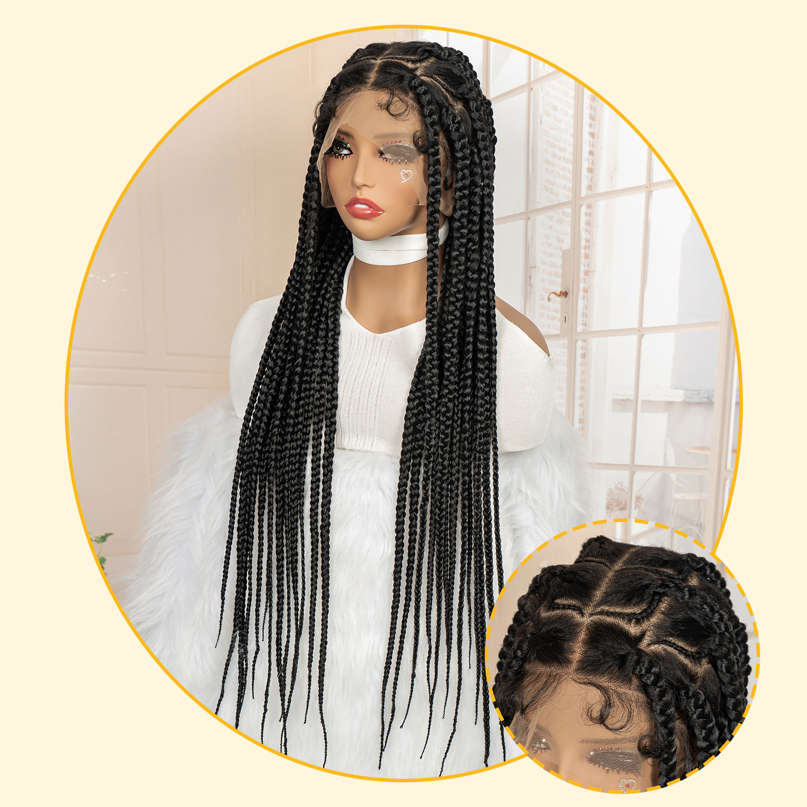 Synthetic Full Lace Braided Wi - Braiding Hair Kanekalon recension och pris