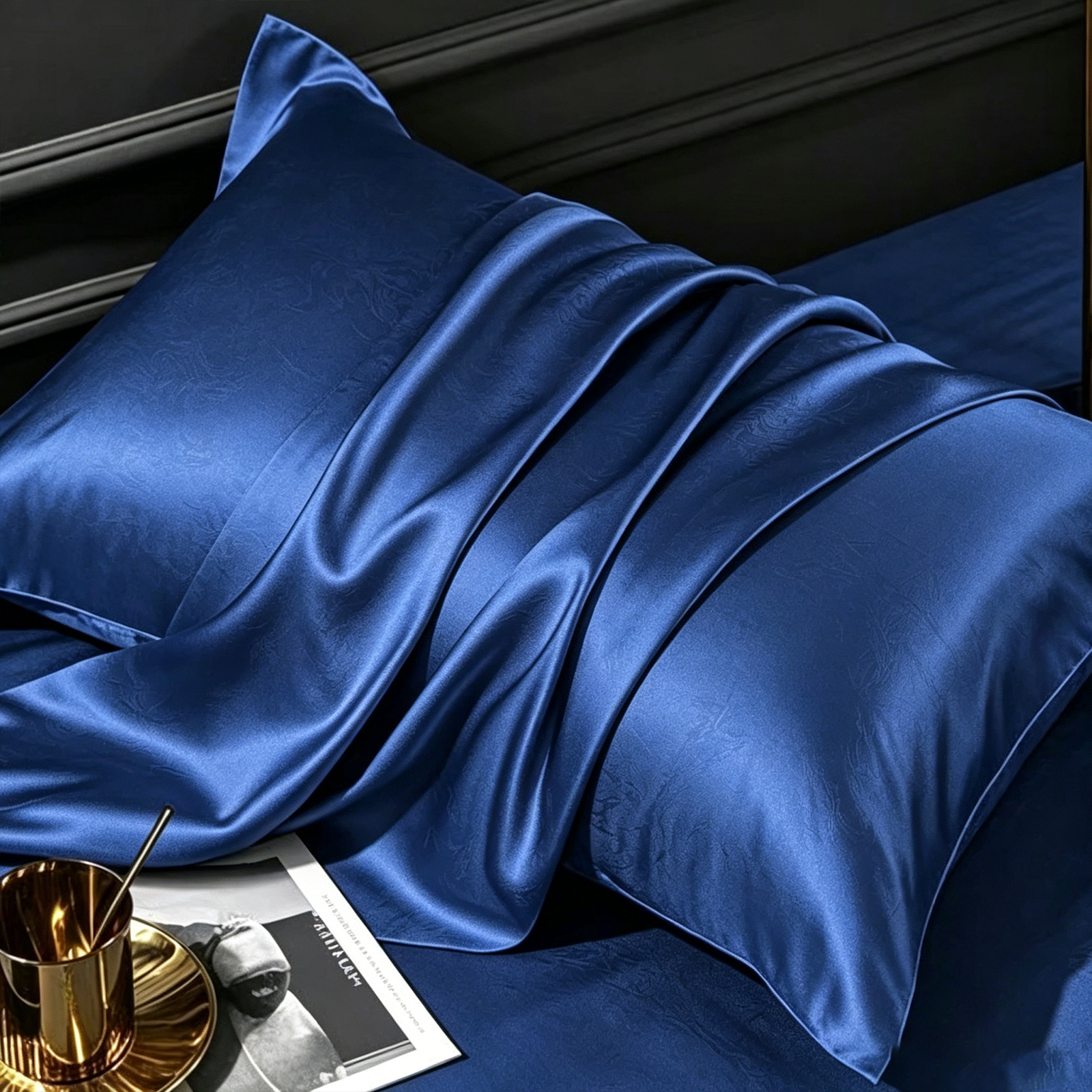 2-piece Set Solid Color Imitat - Satin Pillowcase Silk recension och pris