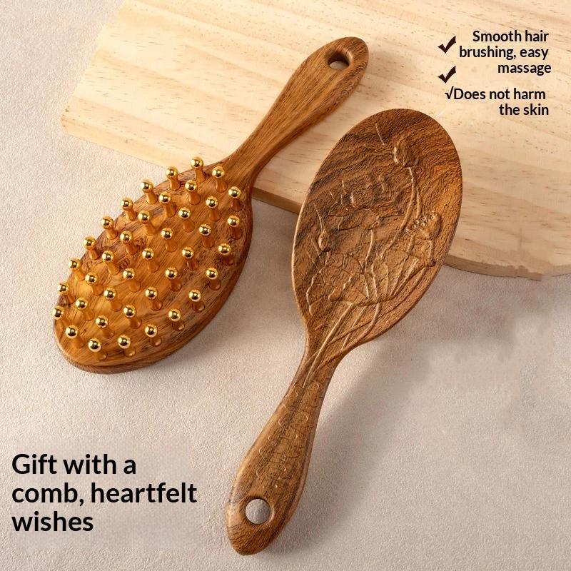 1PCS  Head Copper Tooth Massag - Detangling Wide Comb recension och pris