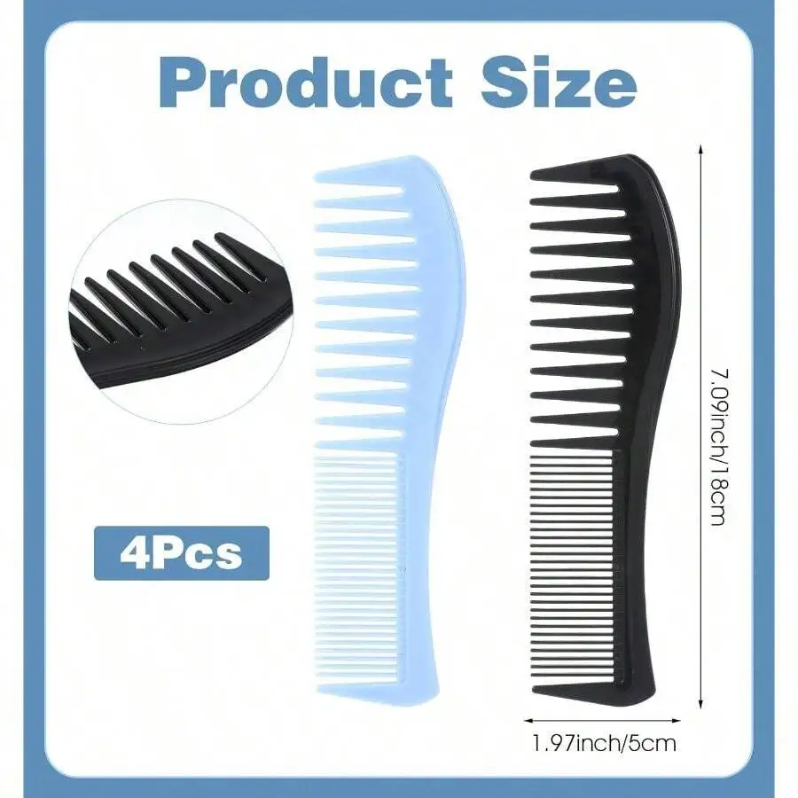 4Pcs Plastic Wide Tooth Combs  - Detangling Wide Comb recension och pris