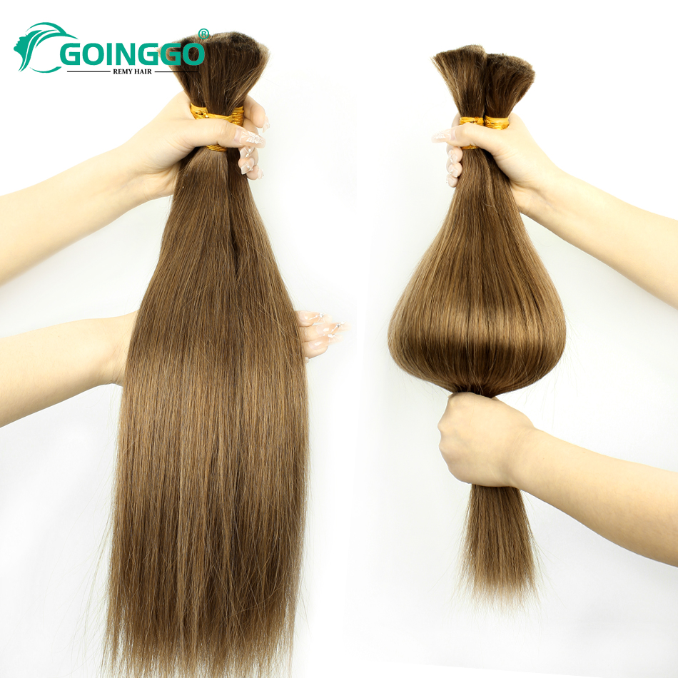 12# Golden Brown Straight Bulk - Crochet Braiding Hair recension och pris