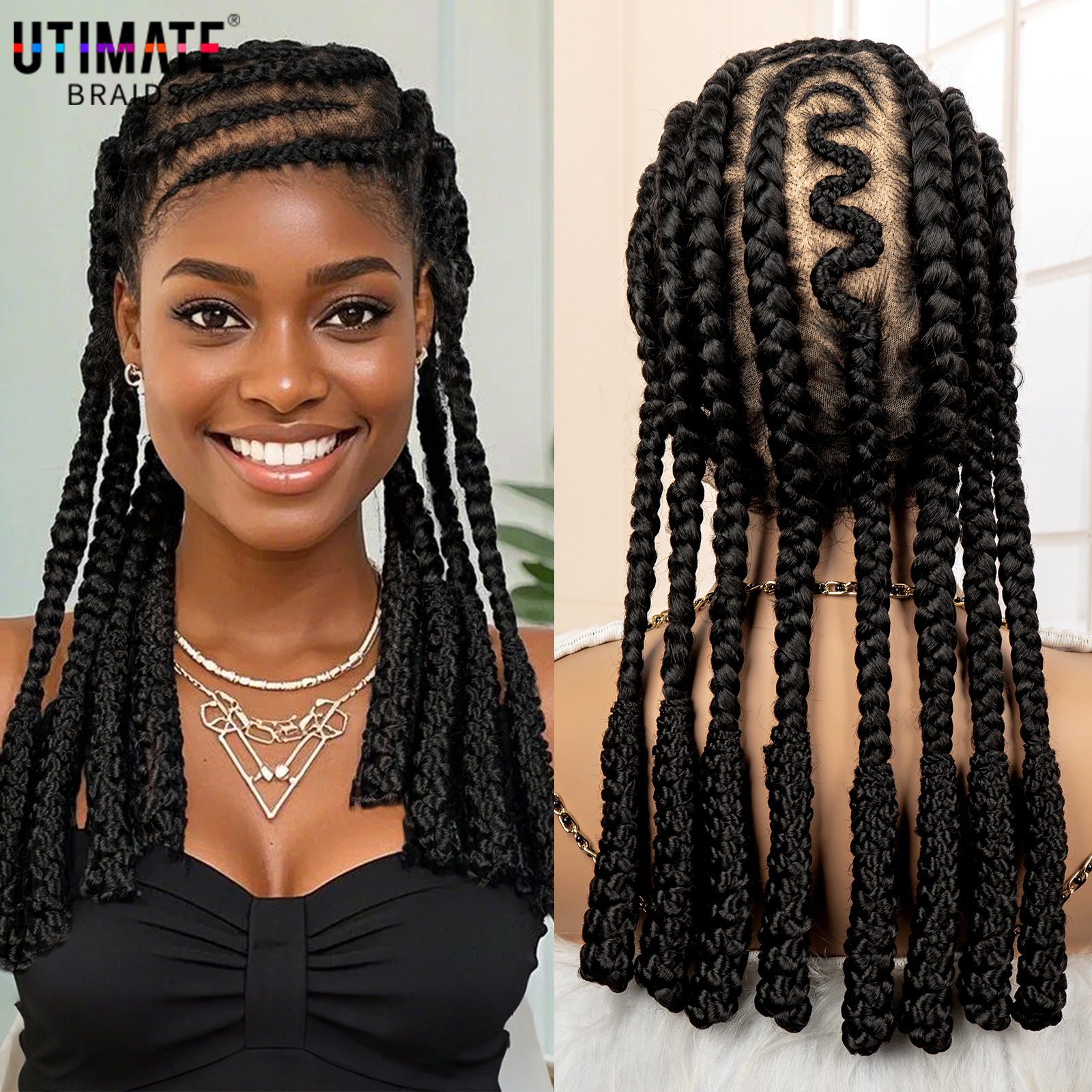 New Synthetic Afro Braided Wig - Braiding Hair Kanekalon recension och pris