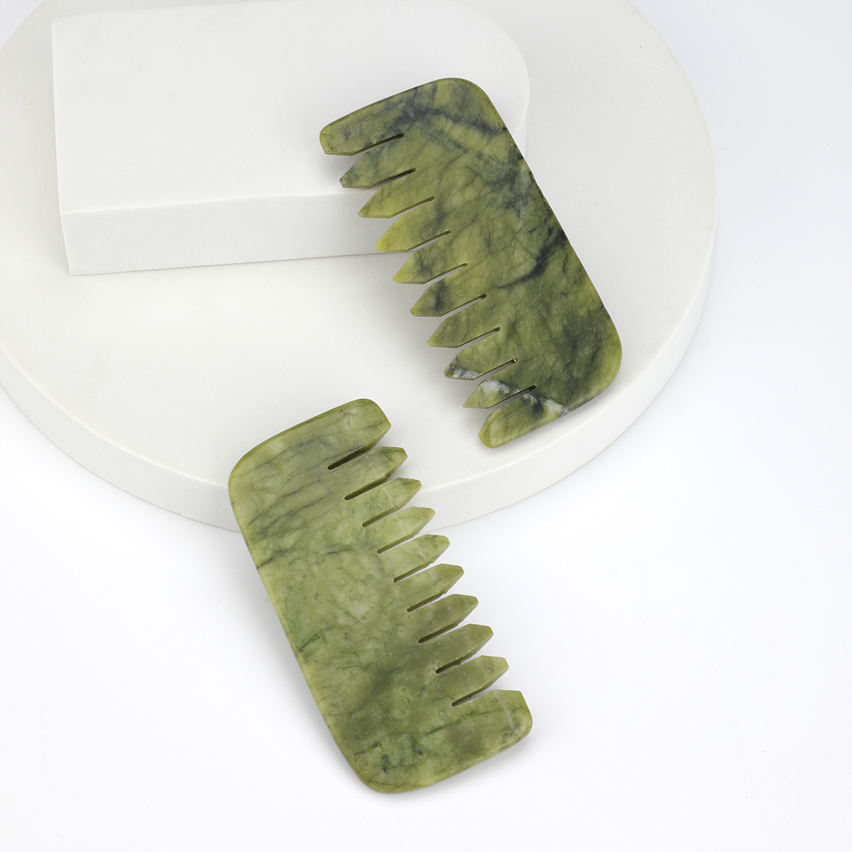1pc Natural Jade Massage Comb  - Detangling Wide Comb recension och pris