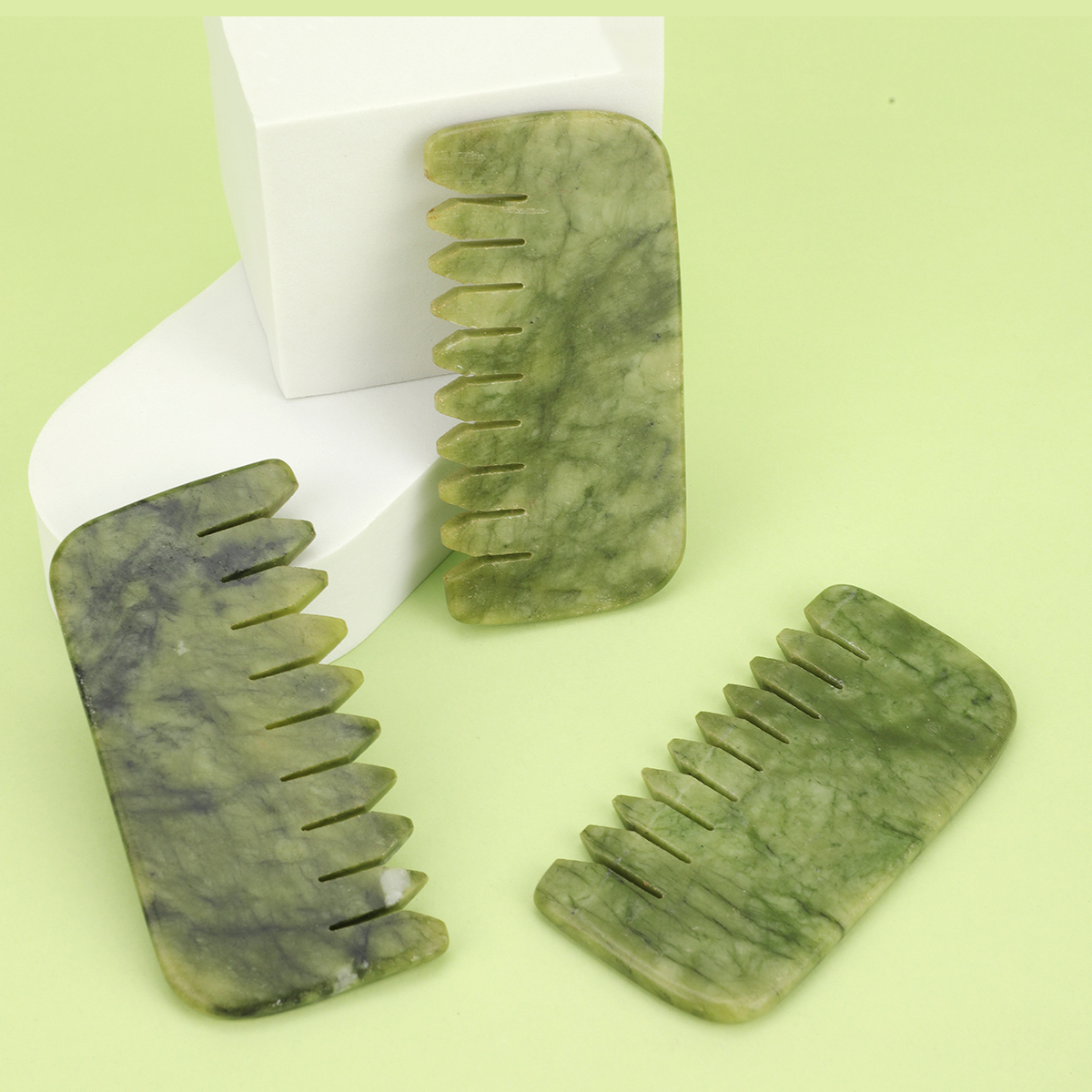 1pc Natural Jade Massage Comb  - Detangling Wide Comb recension och pris