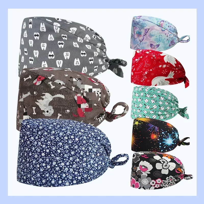 Printed Surgical Cap Scrub Cot - Hair Care Hospital recension och pris