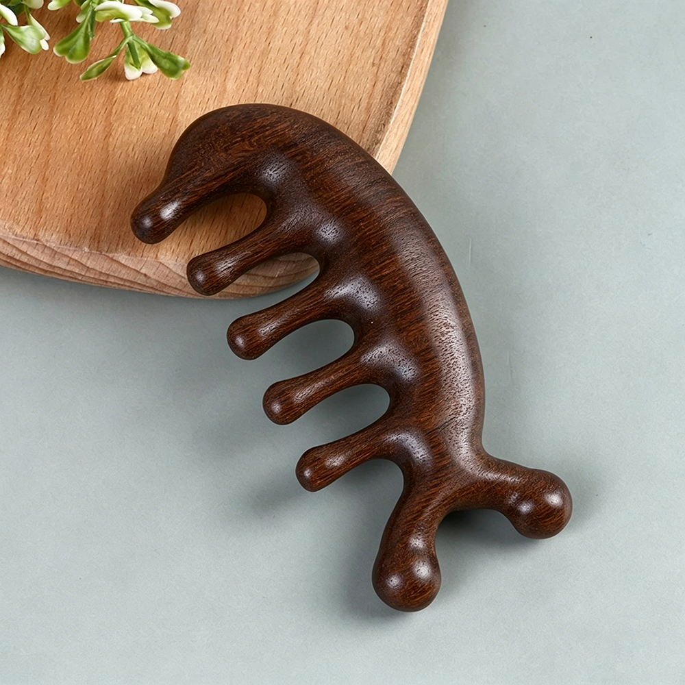 Sandalwood Massage Comb Head M - Detangling Wide Comb recension och pris
