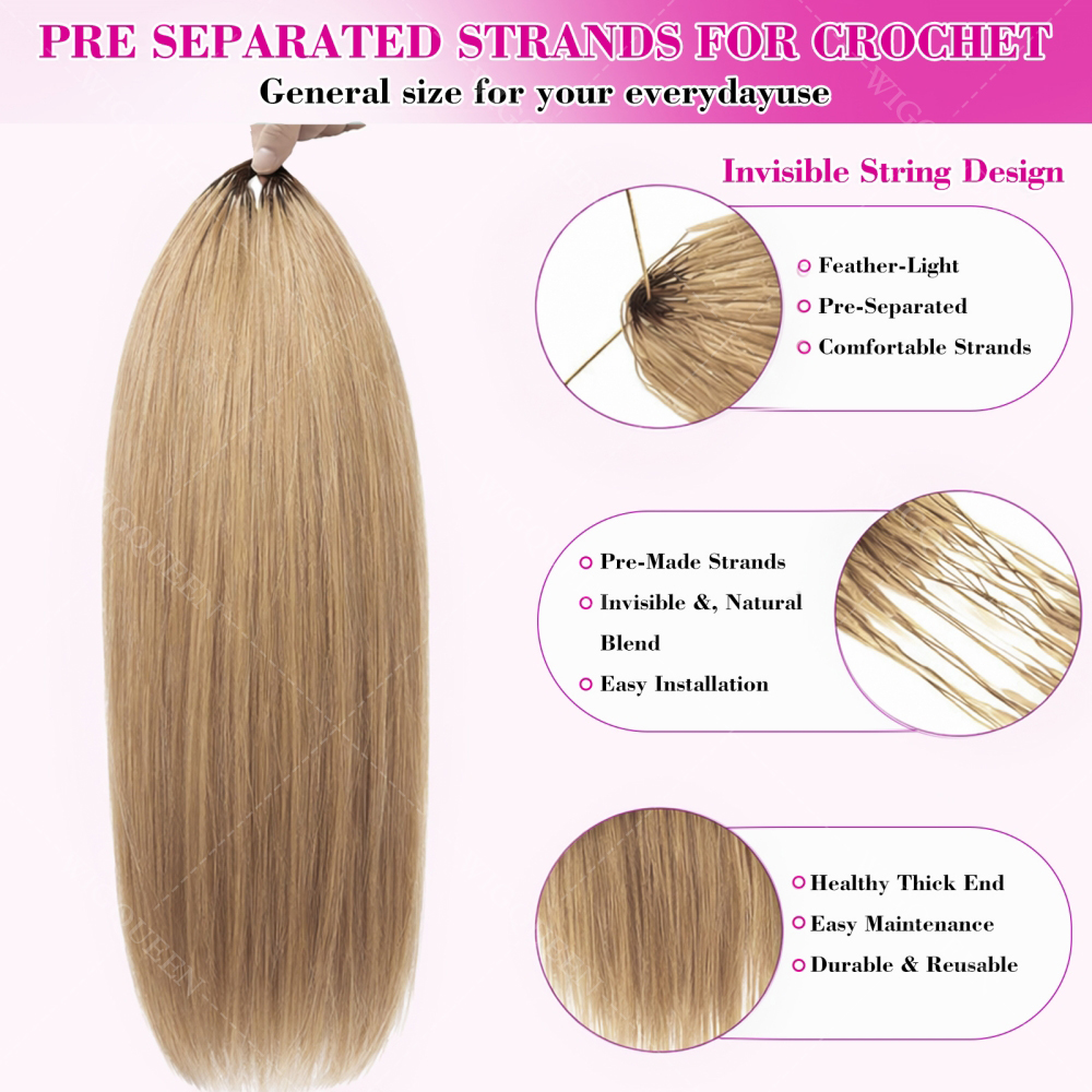 Highlight #27 Bone Straight Cr - Crochet Braiding Hair recension och pris