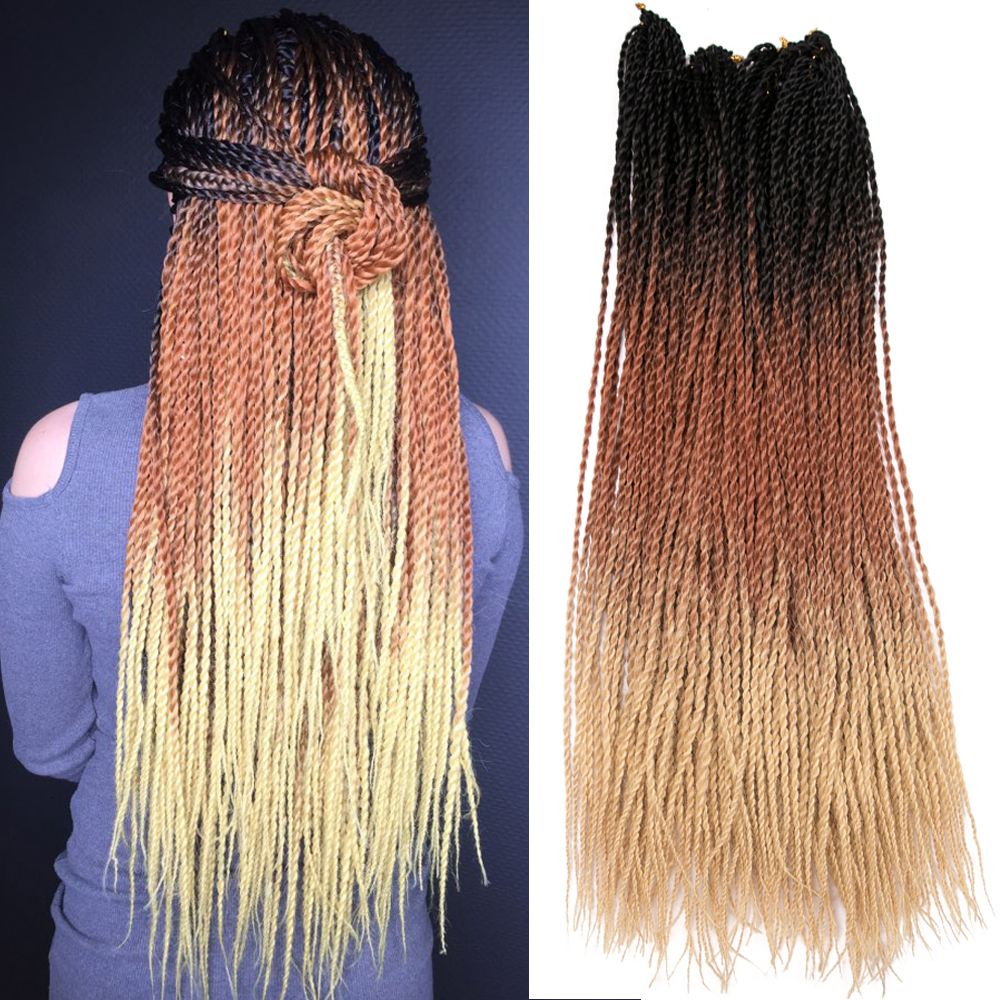 6 PCS Synthetic Ombre Senegale - Crochet Braiding Hair recension och pris