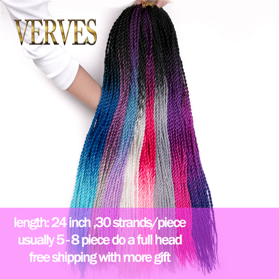 6 PCS Synthetic Ombre Senegale - Crochet Braiding Hair recension och pris