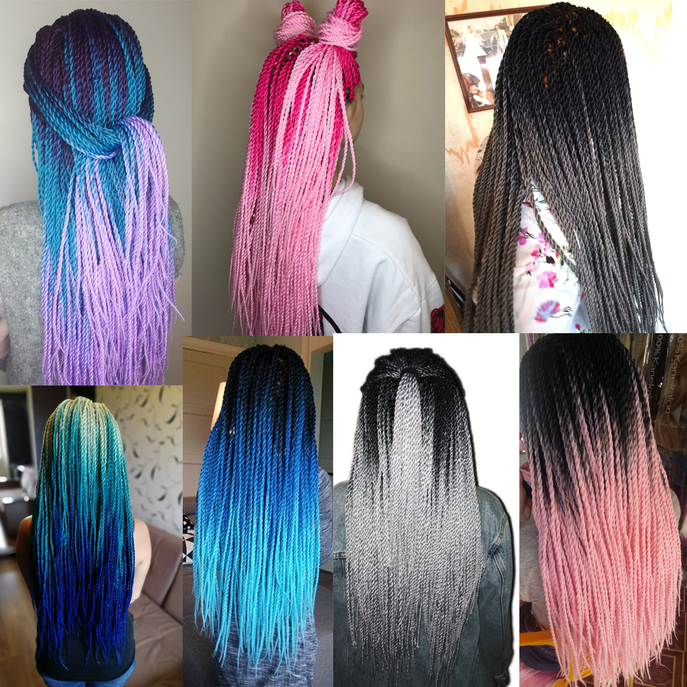 6 PCS Synthetic Ombre Senegale - Crochet Braiding Hair recension och pris