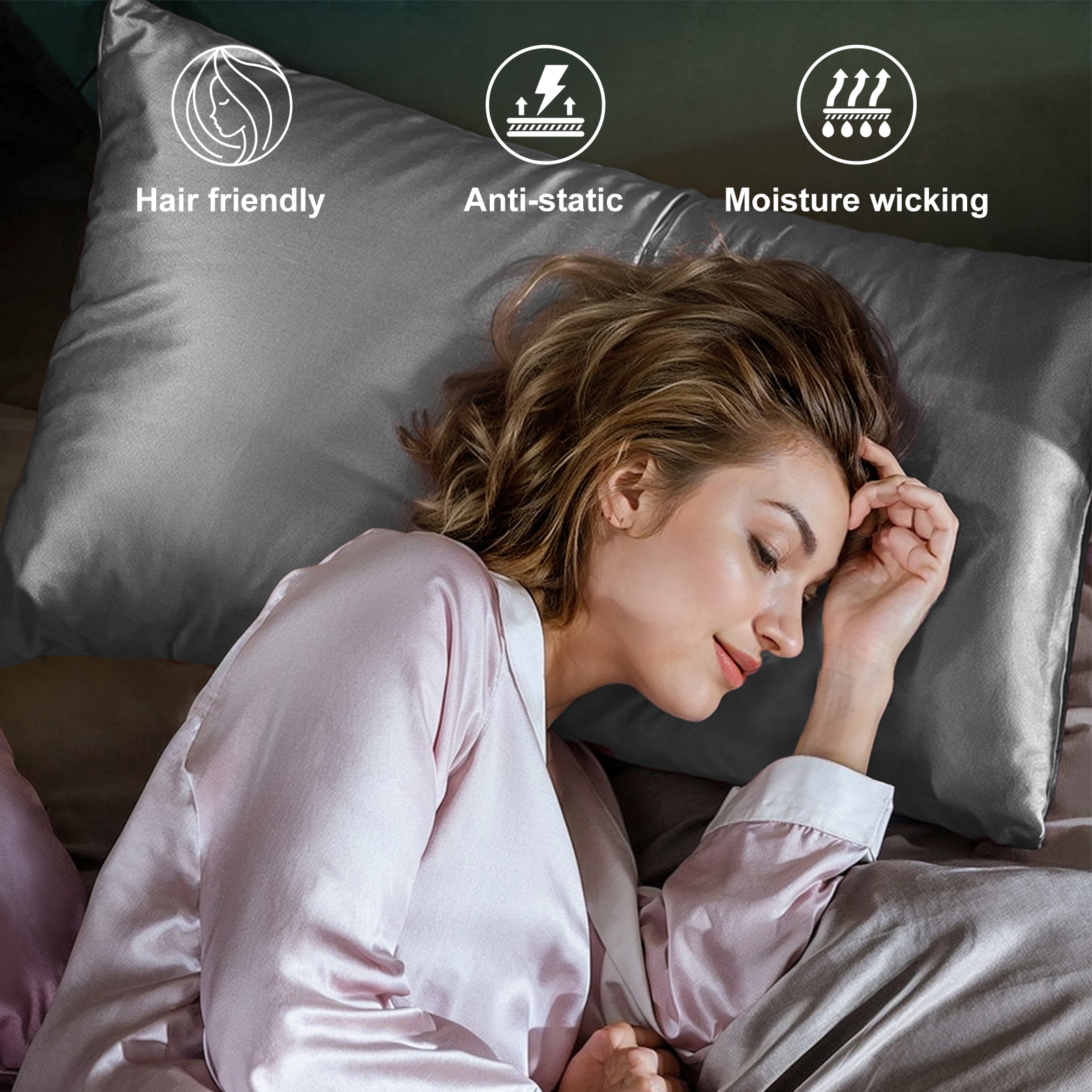 Silk Satin Gray Pillowcase - H - Hair Care Hospital recension och pris