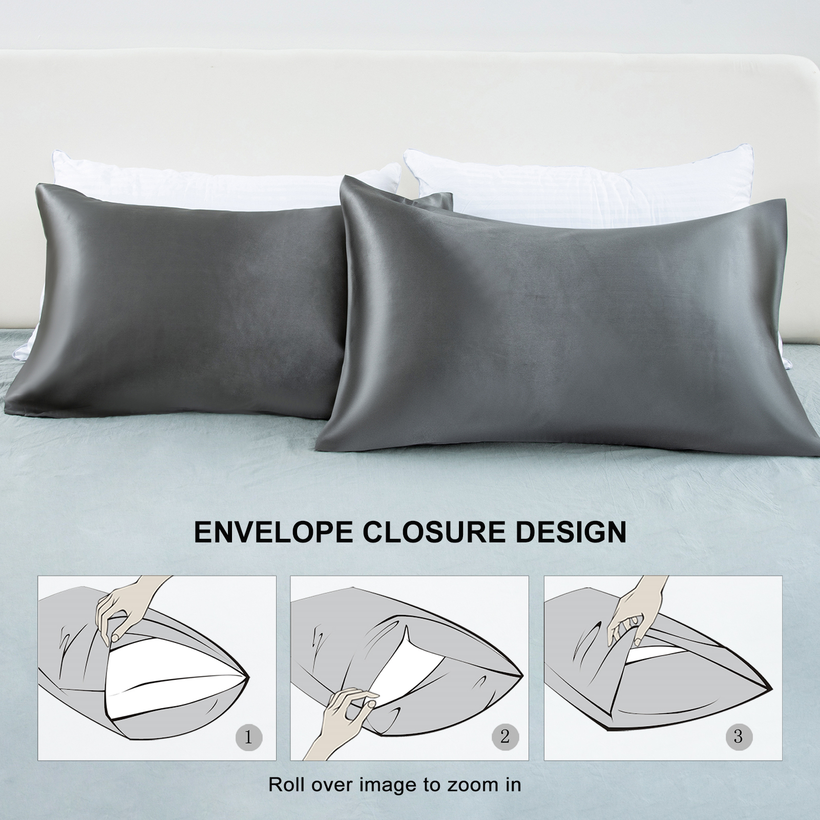 Silk Satin Gray Pillowcase - H - Hair Care Hospital recension och pris